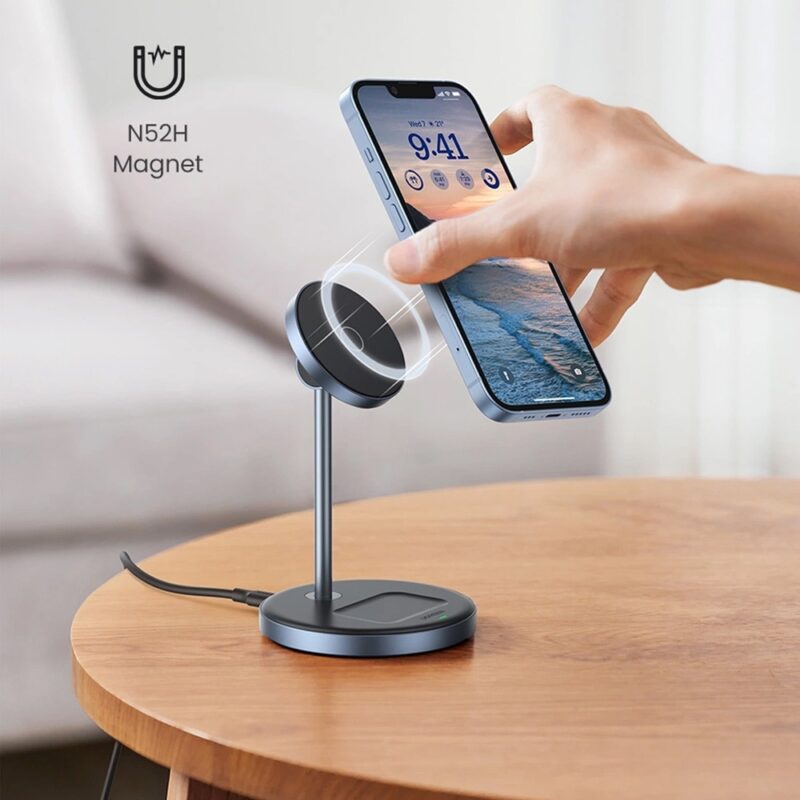 Carregador Sem Fio Ugreen MagFlow 2-in-1 Magnético Preto