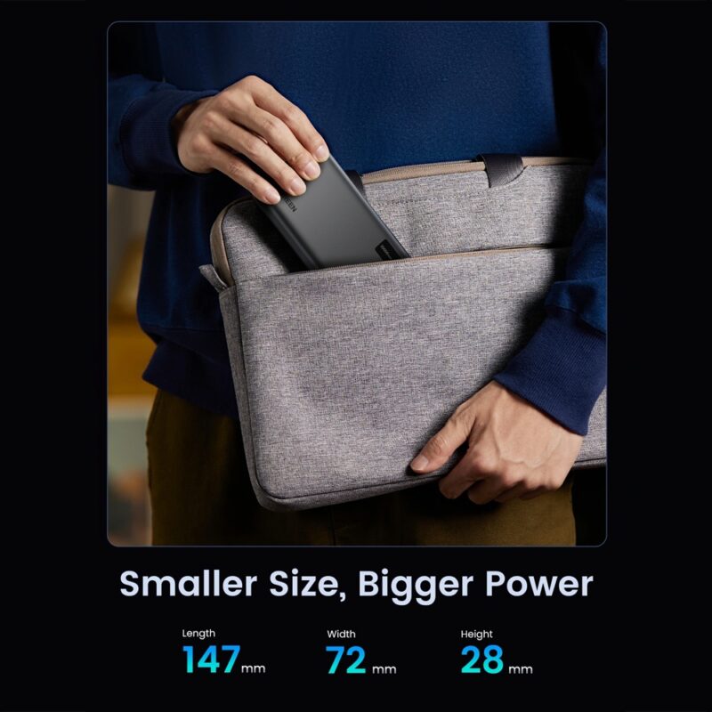Power Bank 20000mAh Ugreen Usb A/C Máx. 22.5W Preta