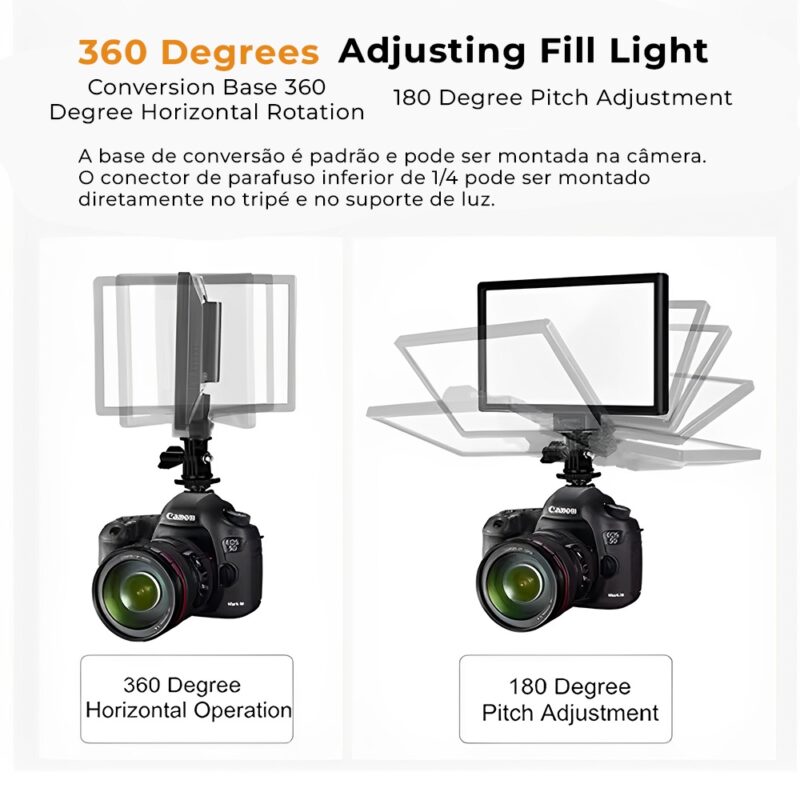 Painel Luz Led Viltrox L116T Foto/Vídeo p/Câmera Preto