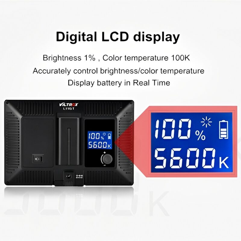 Painel Luz Led Viltrox L116T Foto/Vídeo p/Câmera Preto