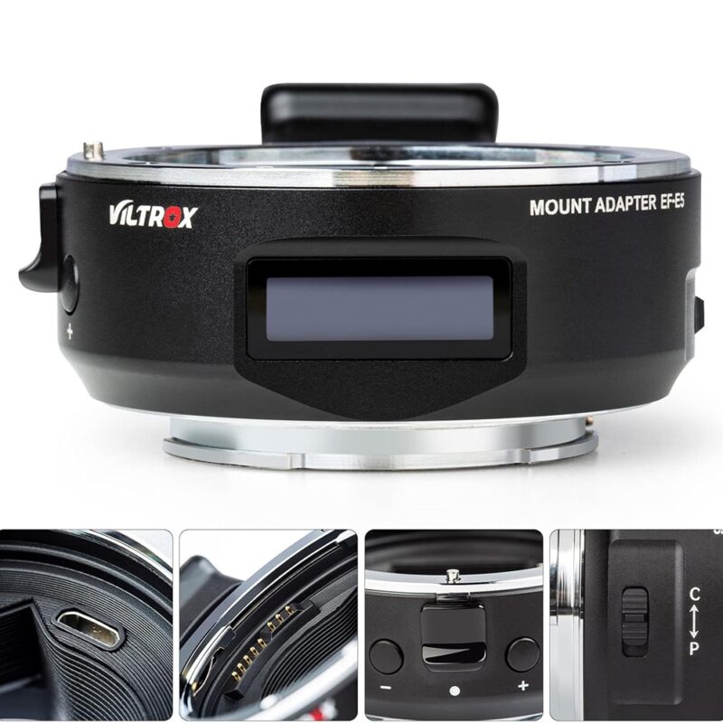 Adaptador Montagem Lente Viltorx EF-E5 p/Câmera Preto