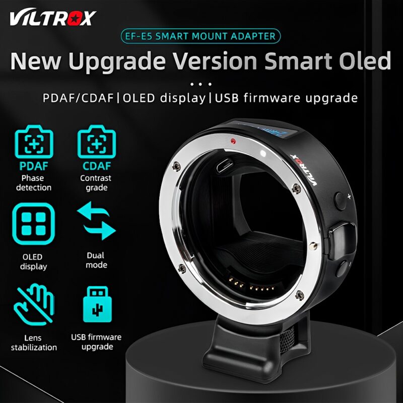 Adaptador Montagem Lente Viltorx EF-E5 p/Câmera Preto