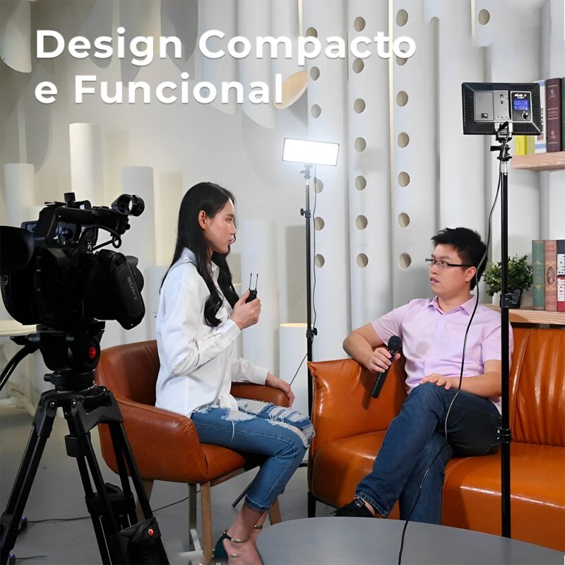 Painel Luz Led Viltrox L132T de 0,78 pol. p/Câmera Preto