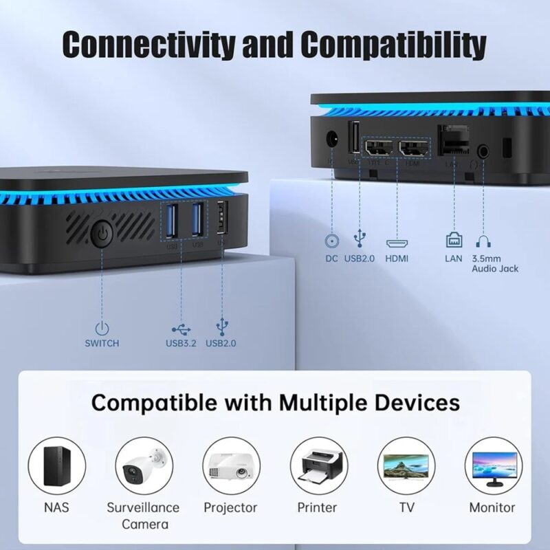 Mini Pc Kamrui AK1 Plus 256gb 8gb Processador Intel N95