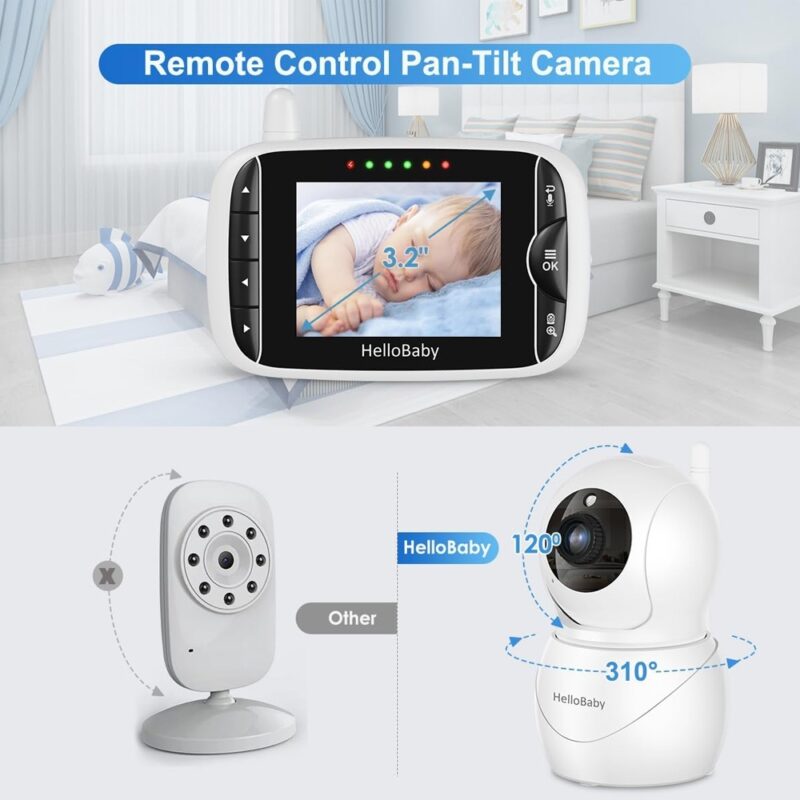 Babá Eletrônica HelloBaby Hb66Pro Monitor Bebê 3.2 White
