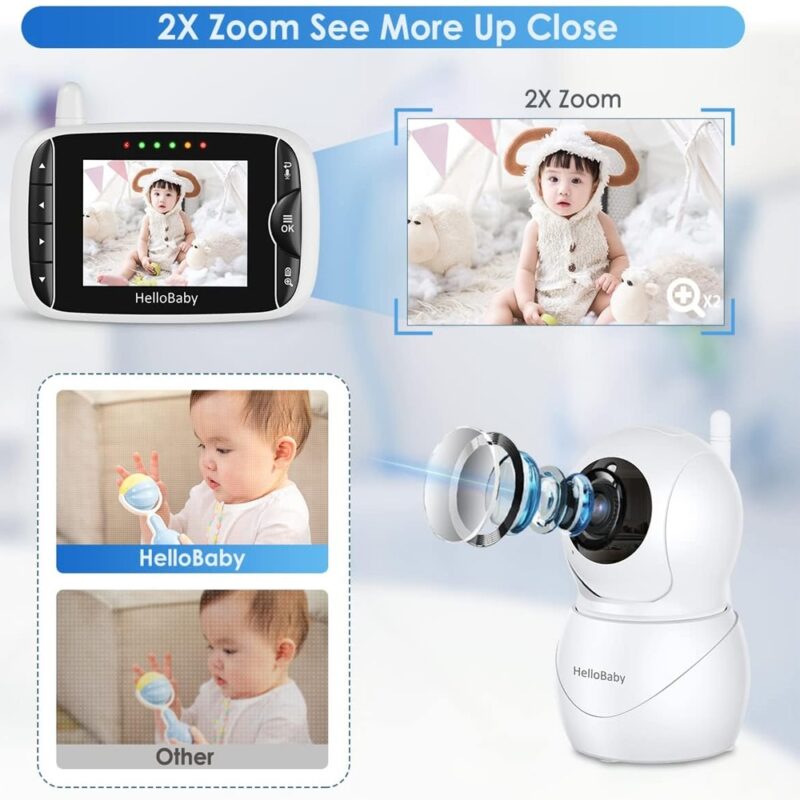 Babá Eletrônica HelloBaby Hb66Pro Monitor Bebê 3.2 White