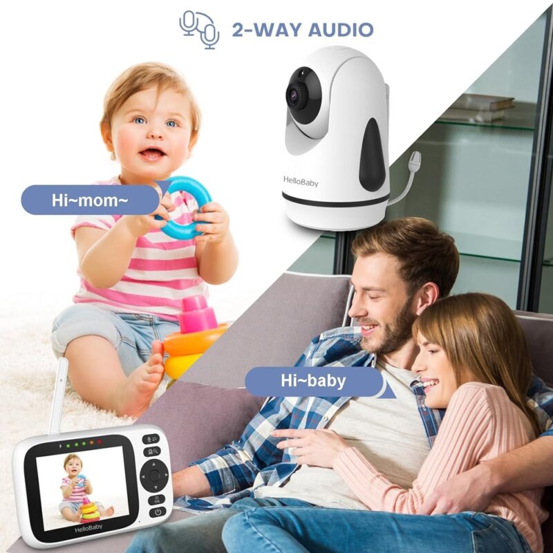 Babá Eletrônica HelloBaby Hb6339 Monitor Bebê 3.2 Branco