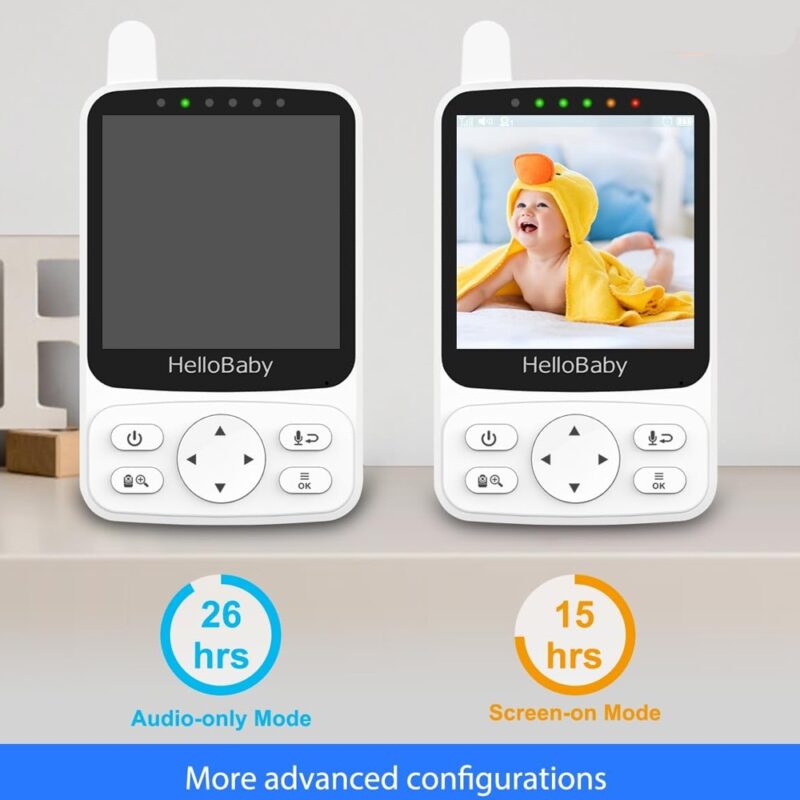 Babá Eletrônica HelloBaby Hb6240 Monitor Bebê 4" Branco