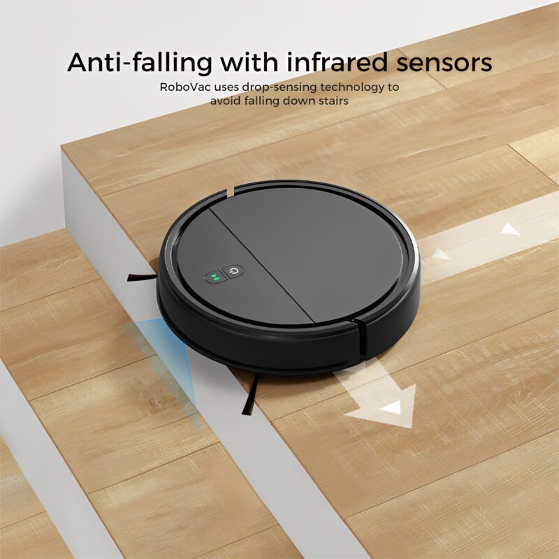LIFE Robô Aspirador de Pó Inteligente Robot Vacuum Preto