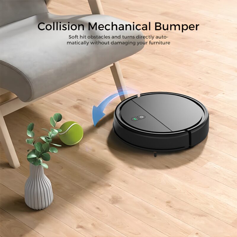 LIFE Robô Aspirador de Pó Inteligente Robot Vacuum Preto
