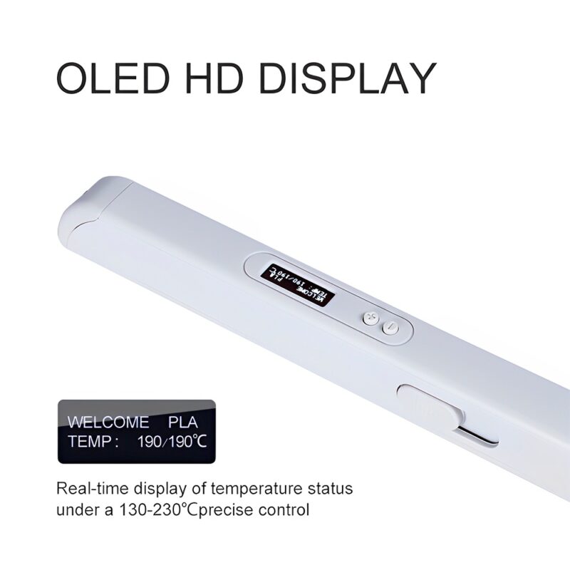 Caneta 3D Rp800a Jer Tela Oled Desenho Impressão Branca