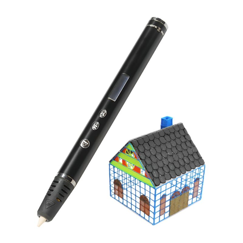 Caneta 3D Rp900a Jer Tela Oled p/Desenho Impressão Preta