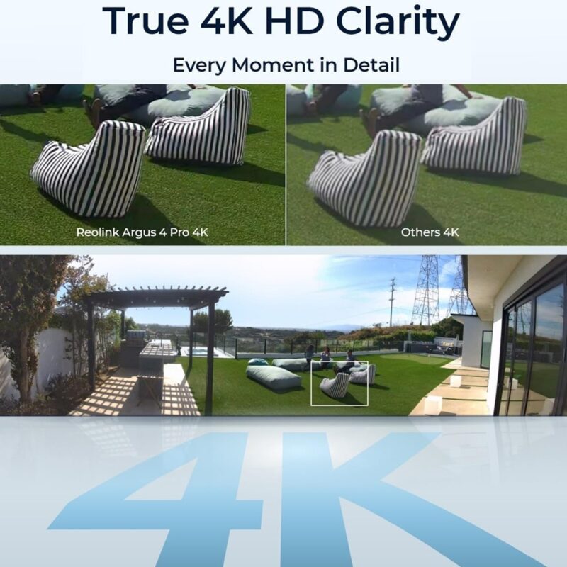 Câmeras Segurança Reolink Argus 4 Pro 4k Sem Fio Branca