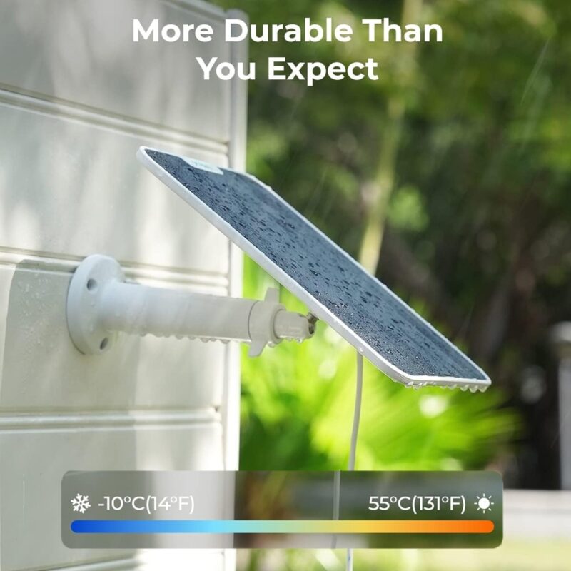 Painel Placa Solar Reolink 2 Usb C 6W Cabo 4Metro Branco