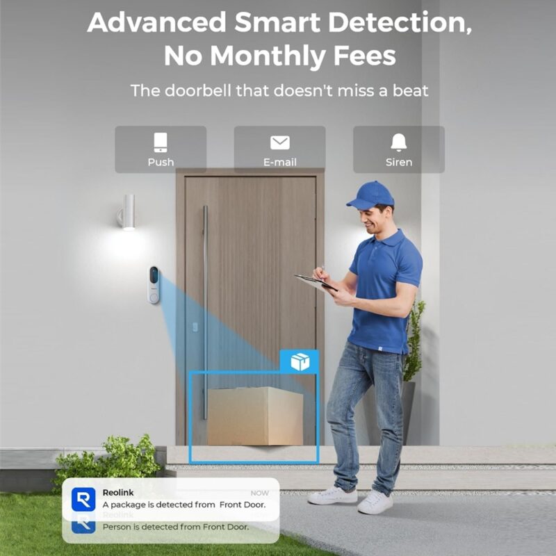 Câmera Campainha de Vídeo Reolink 2K Wi-Fi com Bateria