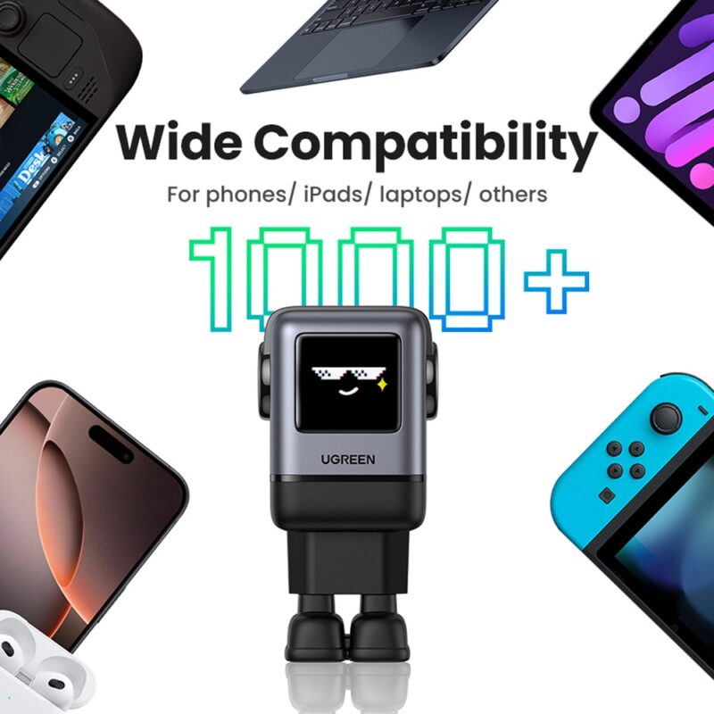 Carregador Usb C/A Ugreen Robot Uno Máx. 100W Preto