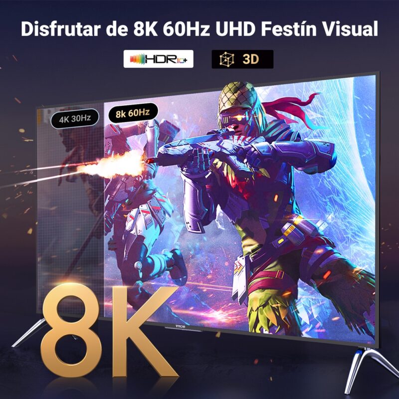 Cabo DisplayPort p/Hdmi Ugreen 8K60Hz 1Metro Preto