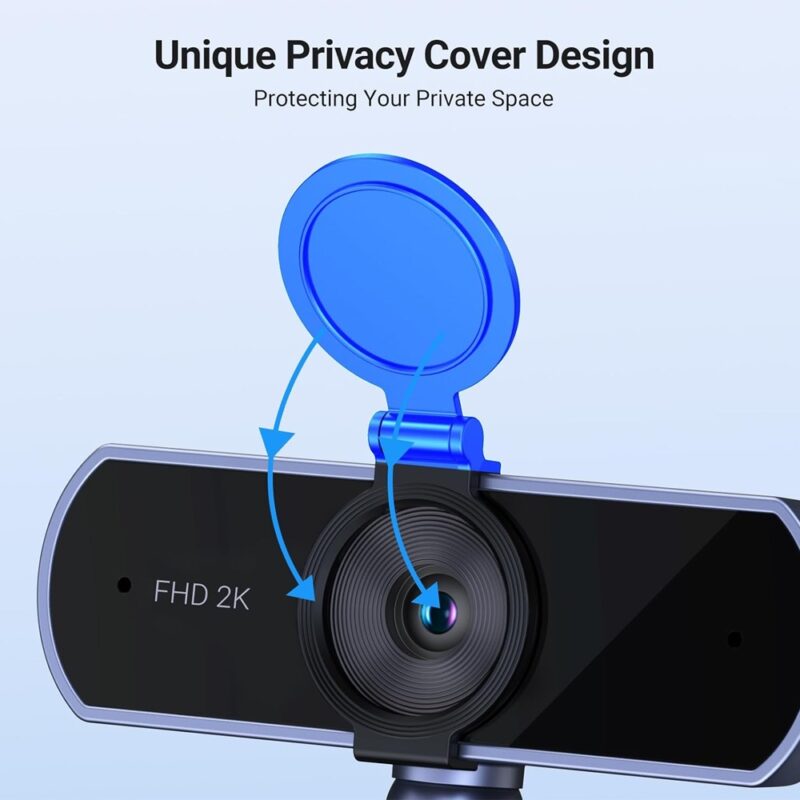 Câmera Webcam Ugreen 2k Full Hd 1080p p/Pc Preta