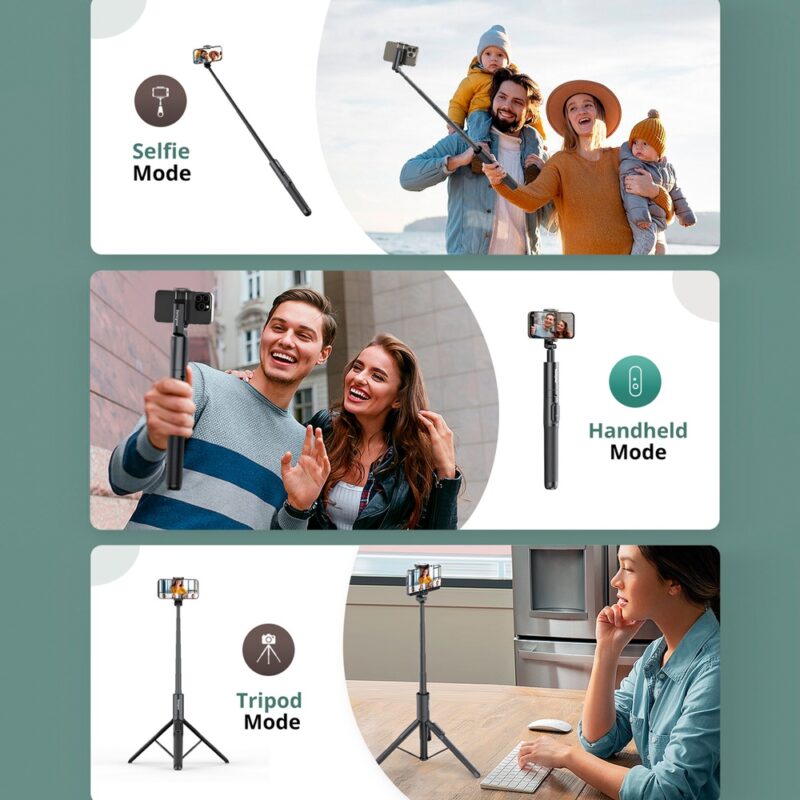Tripé/Bastão Selfie 60" Sensyne para Telefone Preto