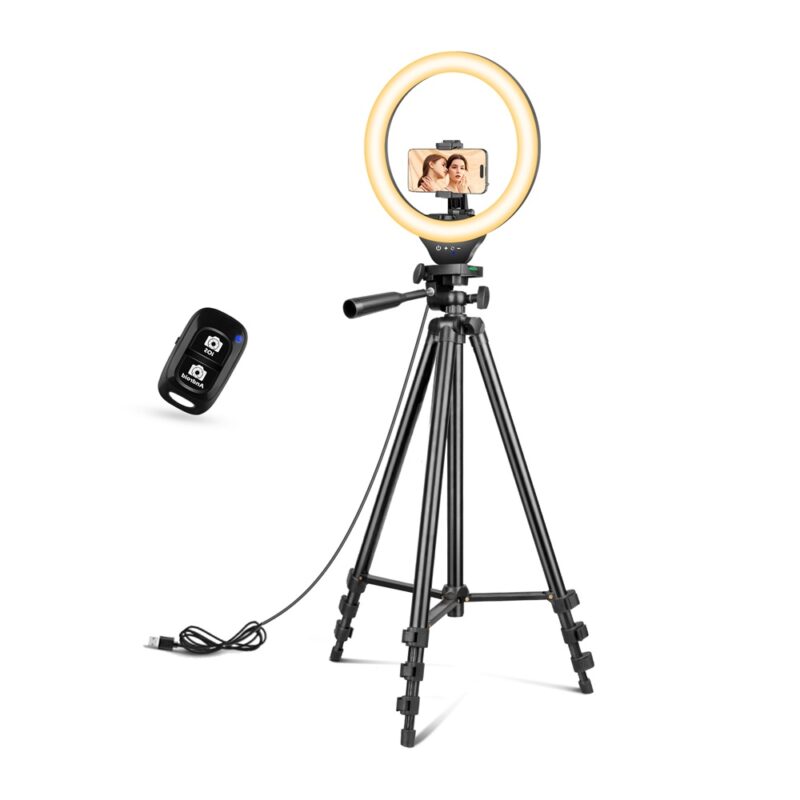 Tripe/Bastão Selfie Sensyne 50", Luz Led Ring 10" Preto