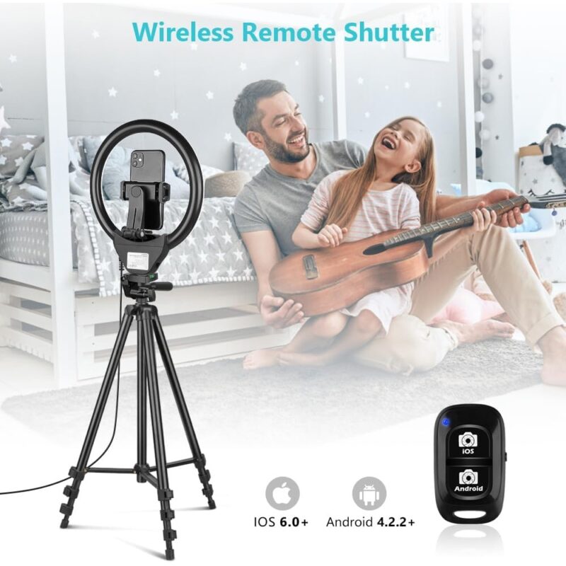 Tripe/Bastão Selfie Sensyne 50", Luz Led Ring 10" Preto