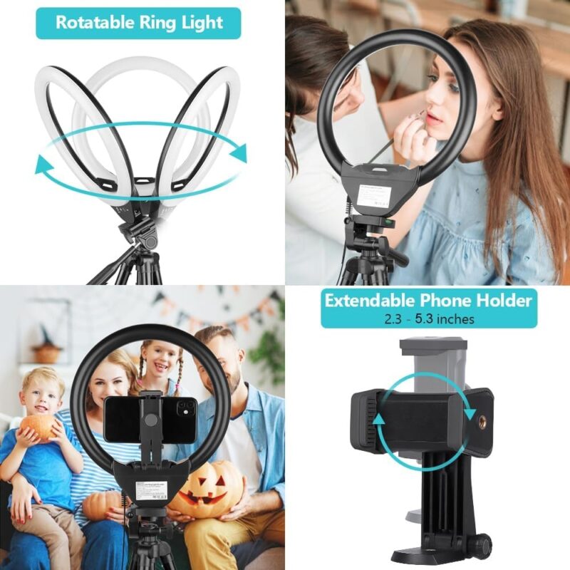 Tripe/Bastão Selfie Sensyne 50", Luz Led Ring 10" Preto