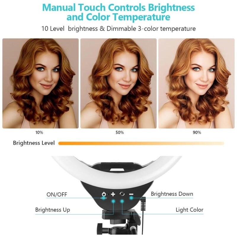 Tripe/Bastão Selfie Sensyne 50", Luz Led Ring 10" Preto