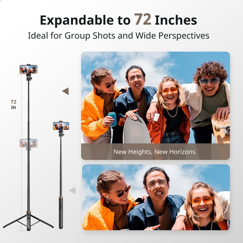 Tripé/Bastão Extensível Selfie Sensyne 72" Celular Preto