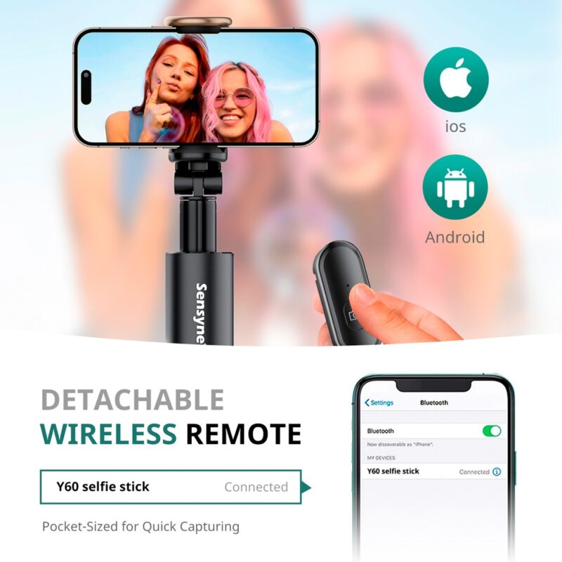 Tripé/Bastão Selfie 68" Sensyne para Smartphone Preto