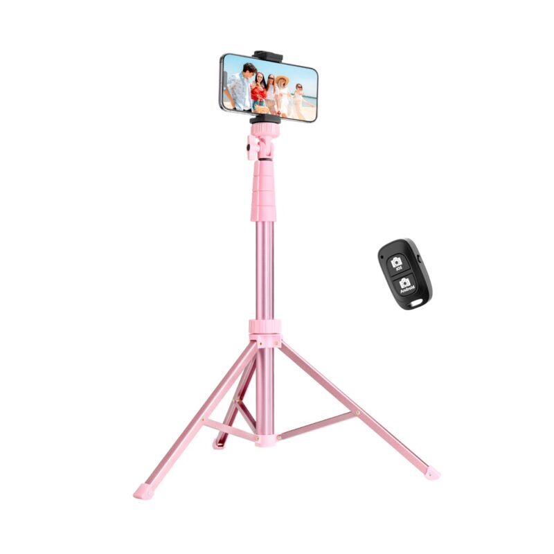 Tripé/Bastão Selfie Sensyne 72" p/Câmera Telefone Rosa