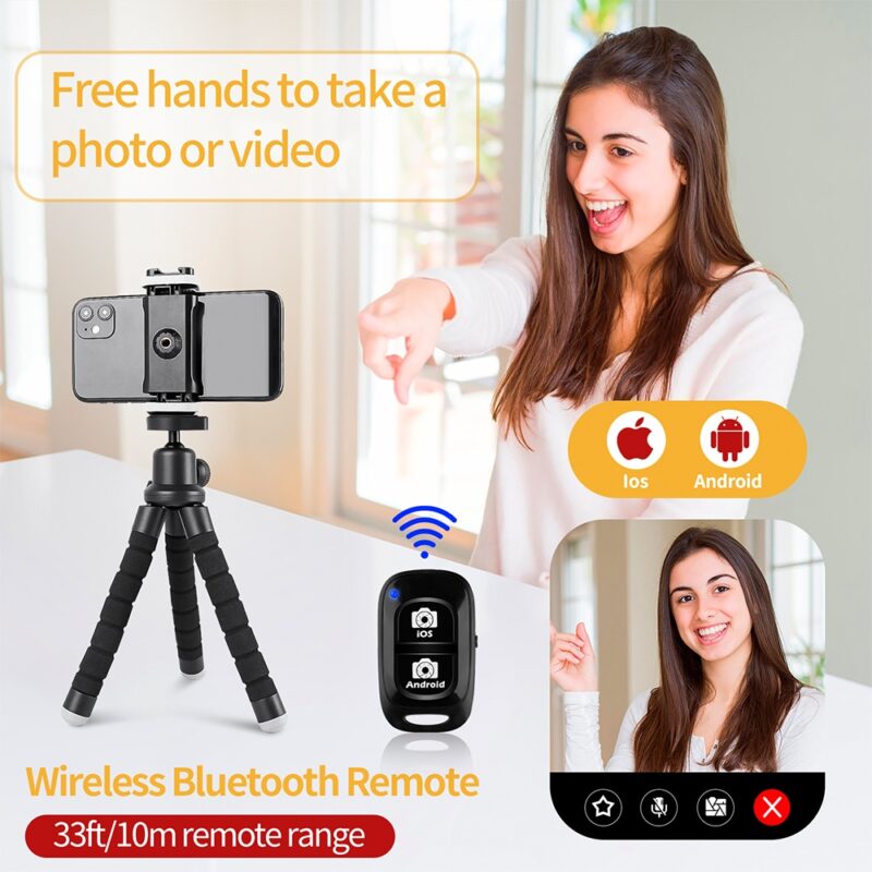 Tripé Foto Vídeo Sensyne para Câmera e Smartphone Preto