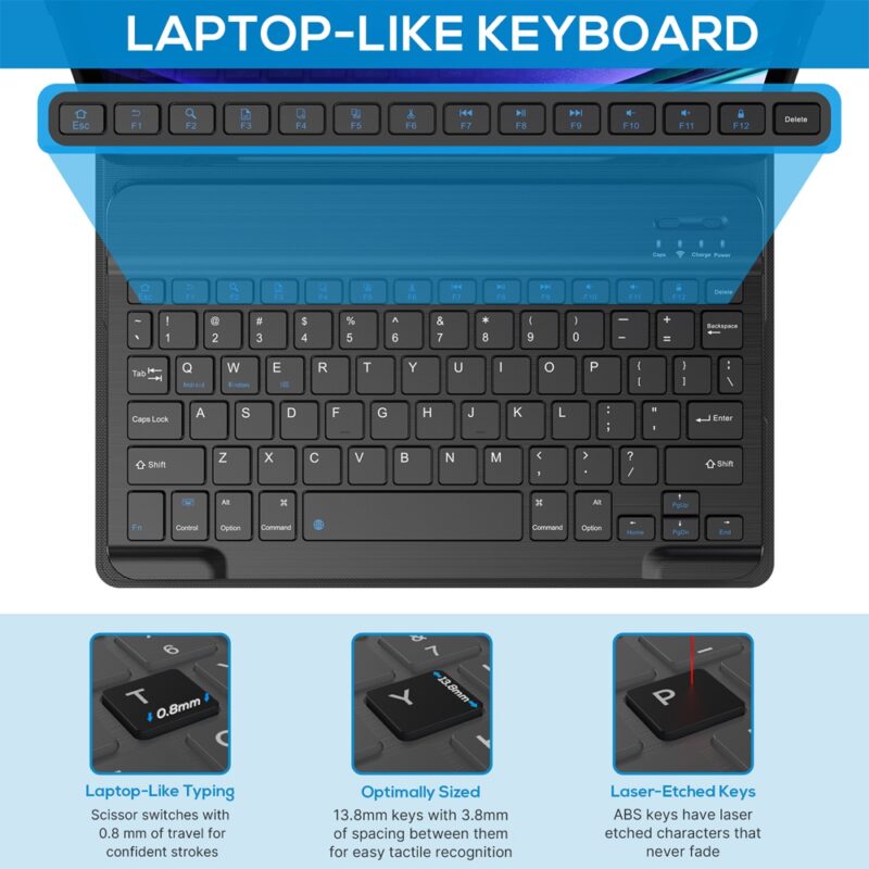 Capa Teclado Type Case para Tablet Samsung Galaxy Preta