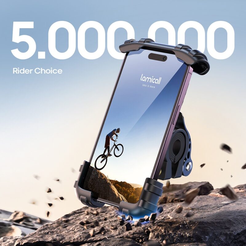 Suporte Celular Lamicall pra Guidão Moto Bicicleta Preto
