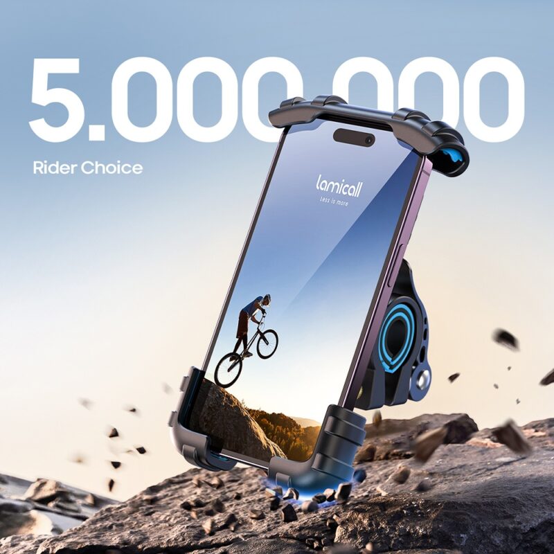 Suporte Celular Lamicall pra Guidão Moto Bicicleta Azul