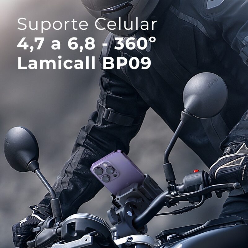Suporte Celular 4,7 a 6,8 pol Lamicall BP09 Guidão Preto