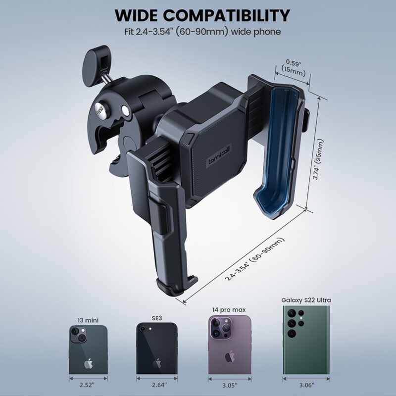 Suporte Celular 4,7 a 6,8 pol Lamicall BP09 Guidão Preto