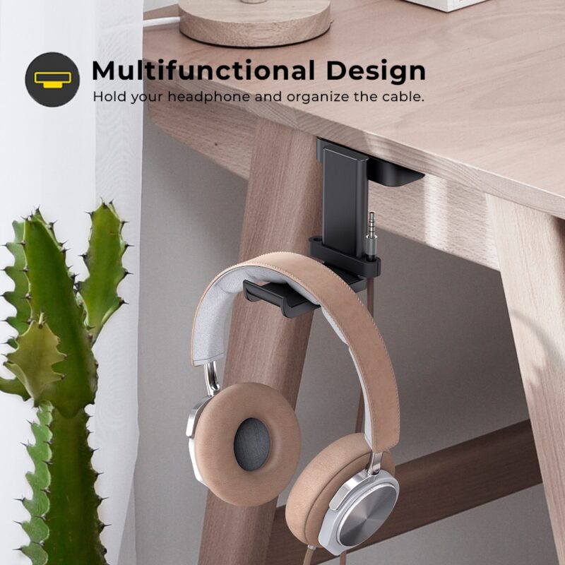 Suporte de Mesa Lamicall Dh01 Braçadeira p/Fone  Preto