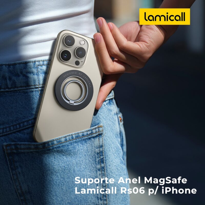 Suporte Anel MagSafe Lamicall Rs06 para iPhone Preto