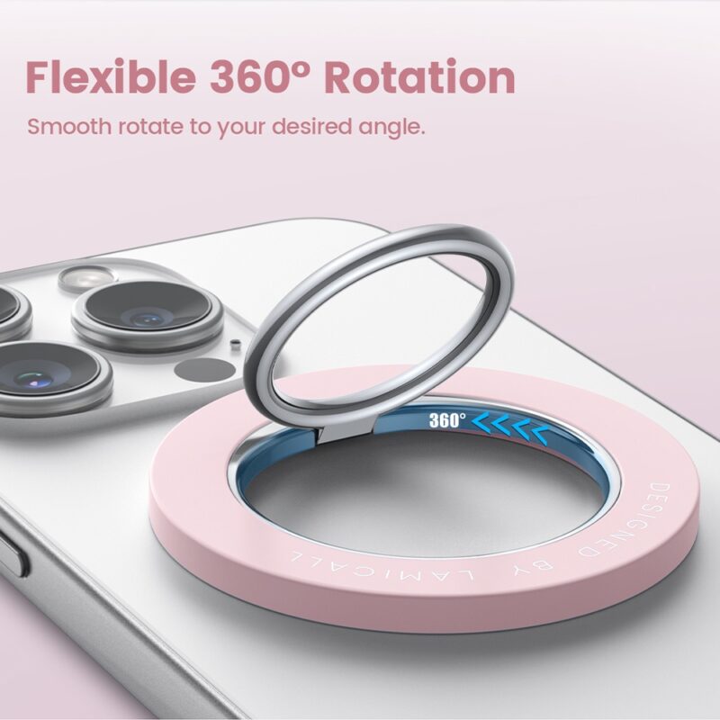 Suporte Anel MagSafe Lamicall Rs06 para Iphone Rosa