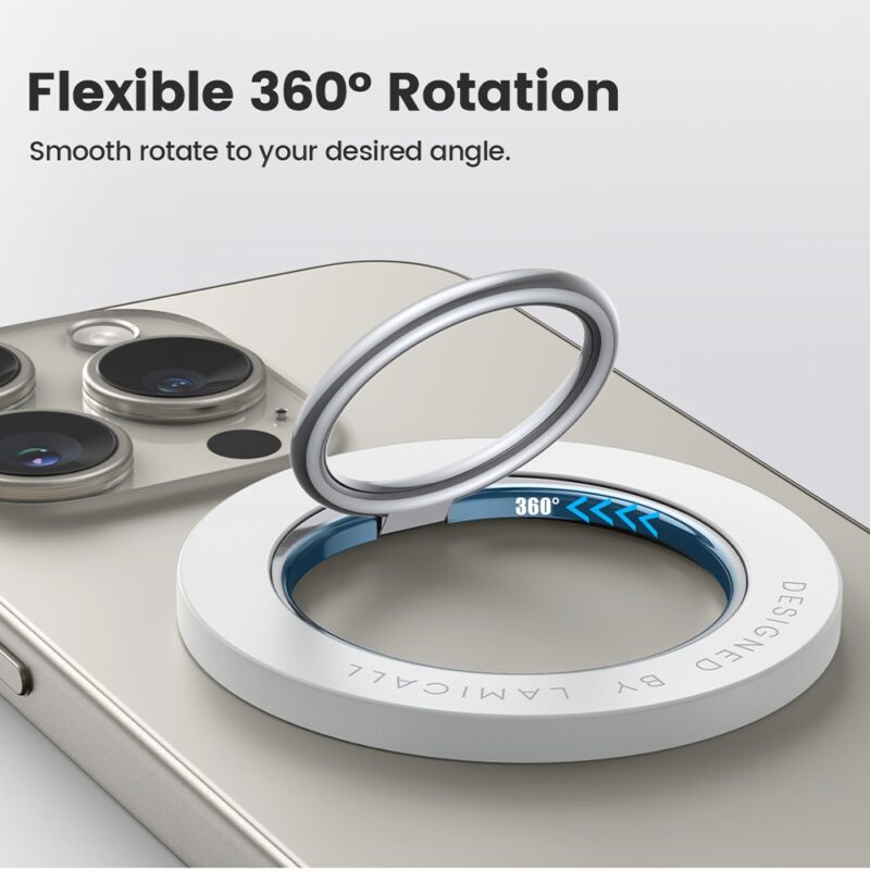 Suporte Anel MagSafe Lamicall Rs06 para iPhone Branco