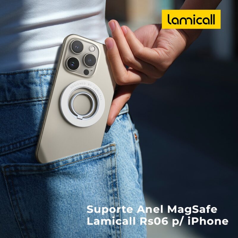 Suporte Anel MagSafe Lamicall Rs06 para iPhone Branco