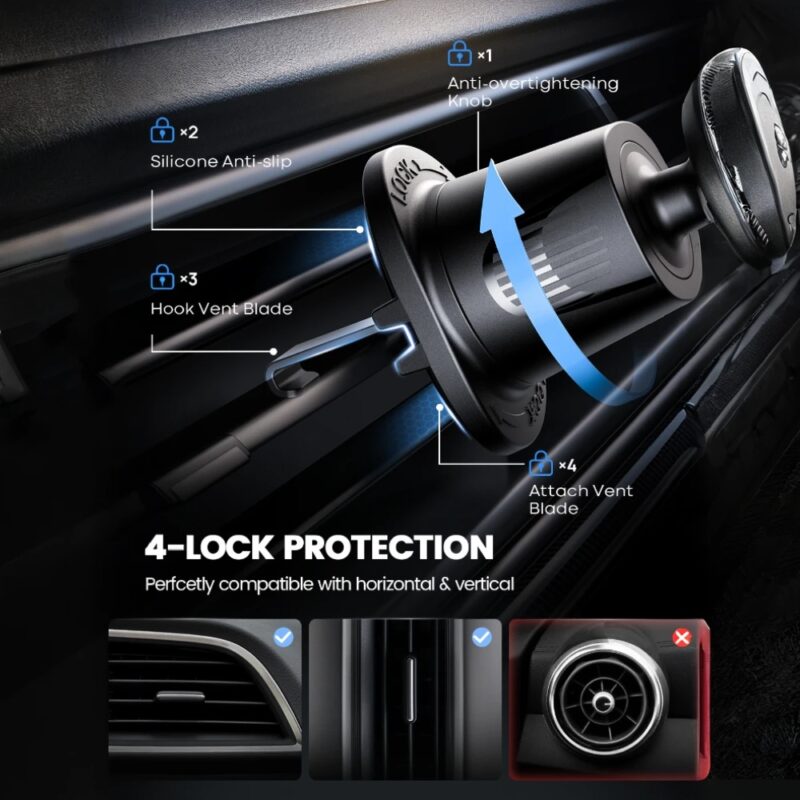 Suporte Celular Lamicall Ventilação Saída Ar Carro Preto