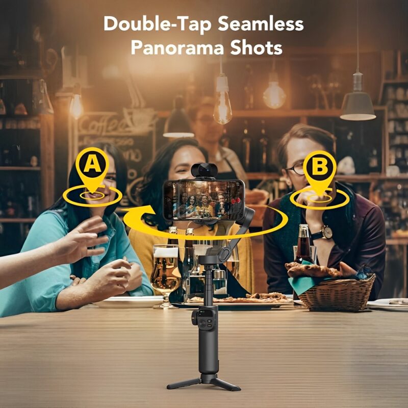 Gimbal Portátil Aochuan X2 AI Selfiestick Celular Preto