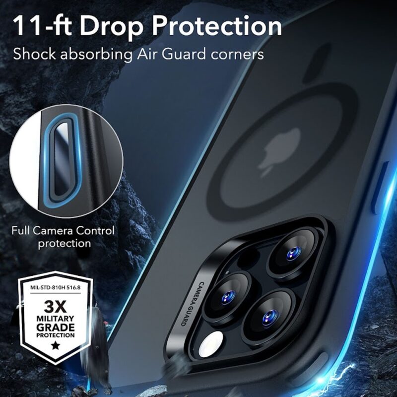 Capa iPhone 16 Pro Max Esr com Botão Câmera Preto Fosco