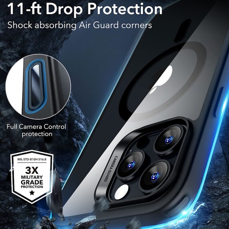Capa iPhone 16 Pro Max Esr com Botão Câmera Preto Clear