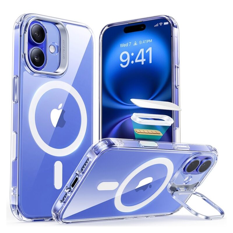 Capa iPhone 16 Esr com Suporte Stash Stand Botão Câmera