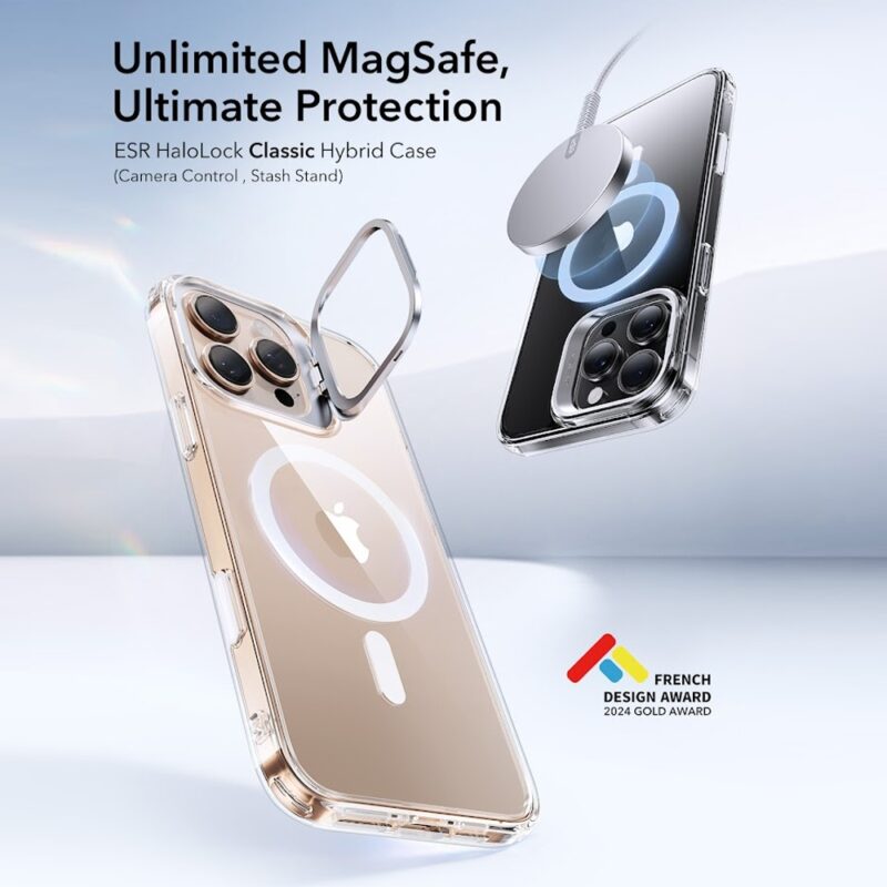 Capa iPhone 16 Pro Esr Suporte Stash Stand Botão Câmera