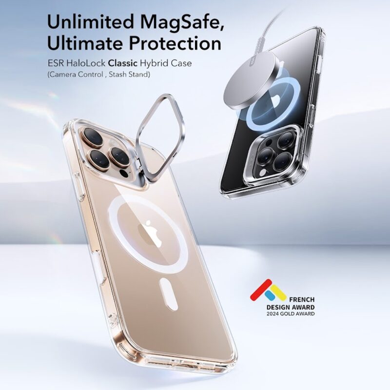 Capa iPhone 16 Pro Max Esr com Stash Stand Botão Câmera