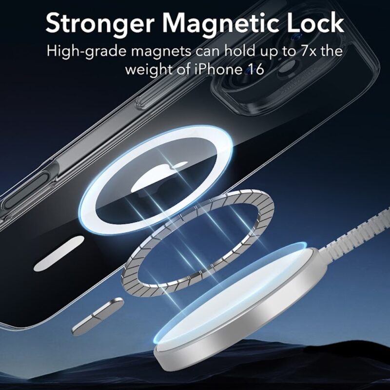 Capa Magsafe + Película Vidro Esr iPhone 16 Transparente