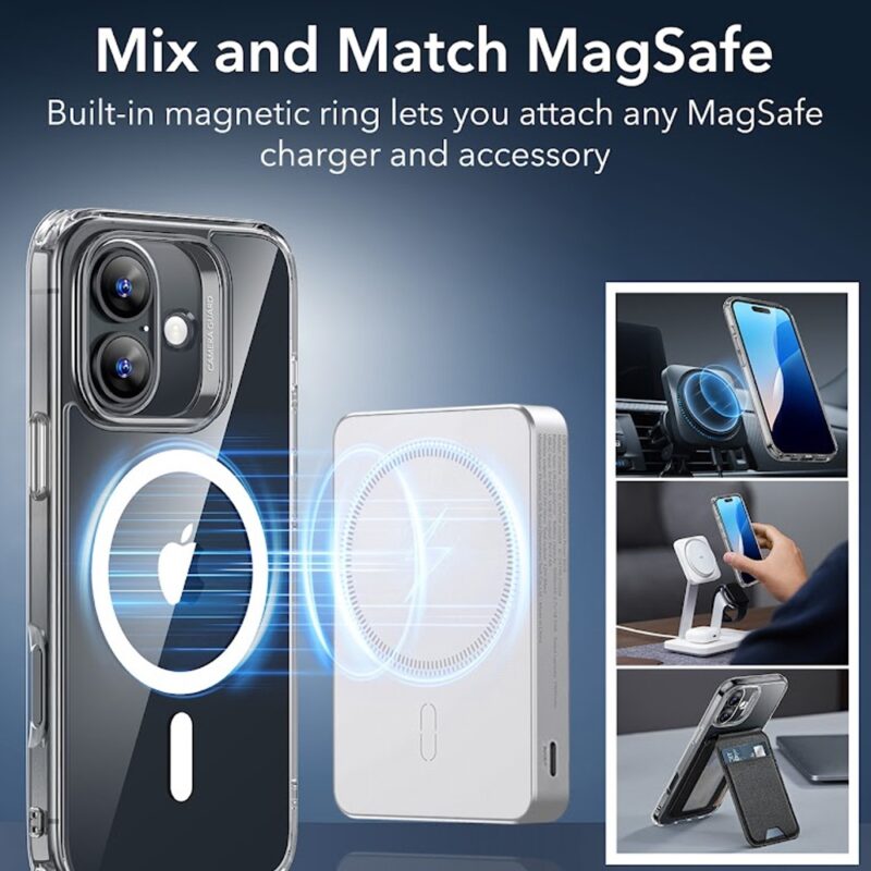 Capa Magsafe + Película Vidro Esr iPhone 16 Transparente